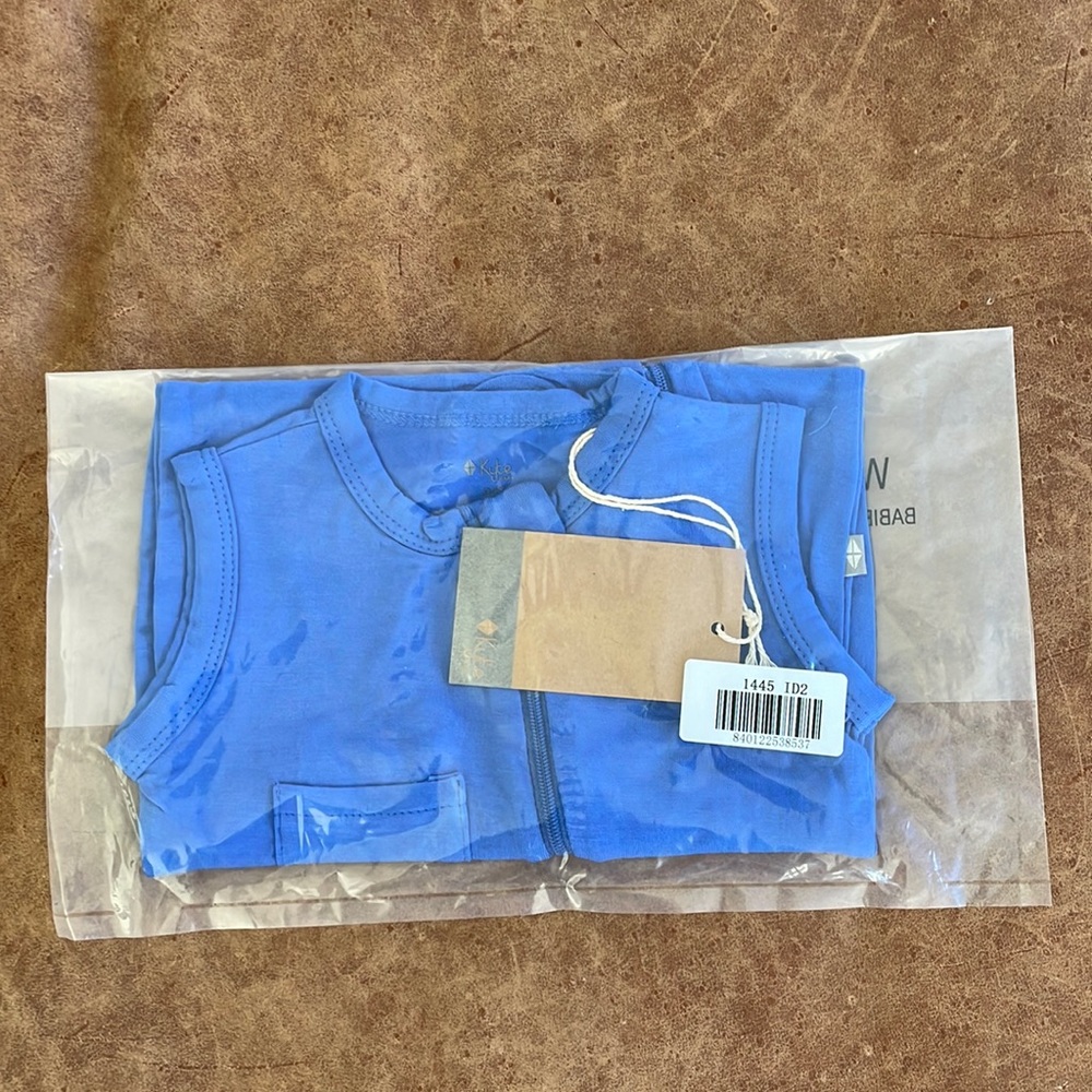 Kyte baby sleeveless zip romper in indigo